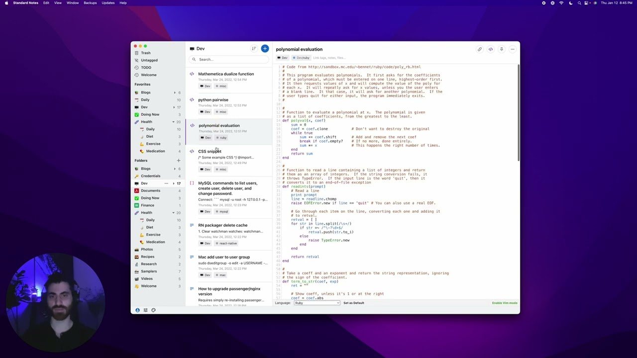 Standard Notes editor